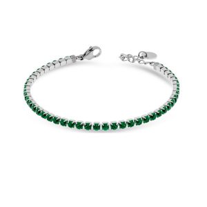 Bracciale Liu Jo LJ2421 Tennis Zirconi Tondi Verdi Silver | Cristalli Smeraldo Classici