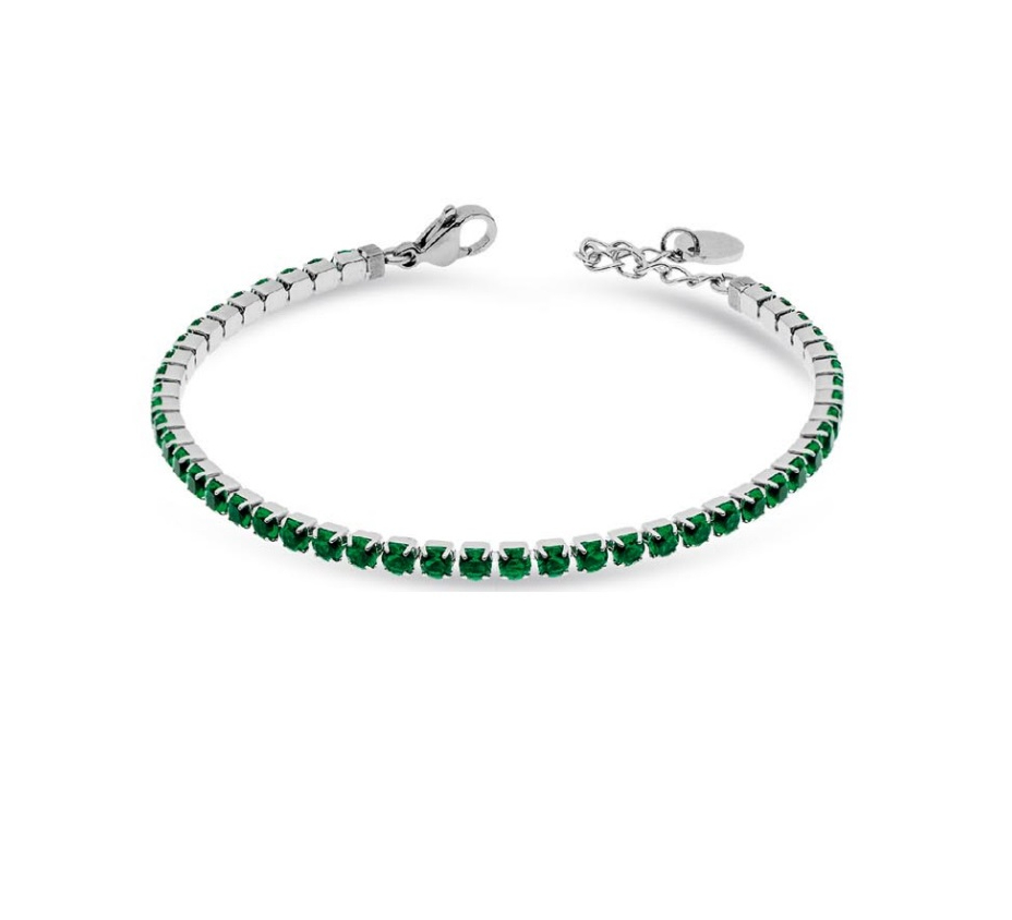 Bracciale Liu Jo LJ2421 Tennis Zirconi Tondi Verdi Silver | Cristalli Smeraldo Classici