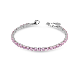 Bracciale Liu Jo LJ2425 Tennis Zirconi Tondi Rosa Silver | Cristalli Romantici Donna
