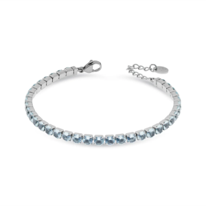 Bracciale Liu Jo LJ2427 Tennis Zirconi Tondi Azzurri Silver | Cristalli Acquamarina Donna