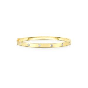 Bracciale Liu Jo LJ2457 Rigido Bangle Zirconi Bianchi Gold | Gioiello Donna Acciaio Minimal
