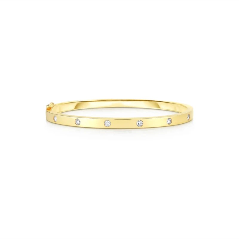 Bracciale Liu Jo LJ2457 Rigido Bangle Zirconi Bianchi Gold | Gioiello Donna Acciaio Minimal