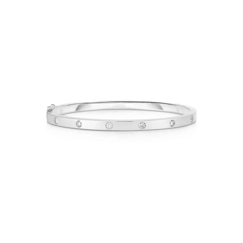 Bracciale Liu Jo LJ2458 Rigido Bangle Zirconi Bianchi Silver | Gioiello Donna Acciaio Minimal
