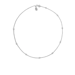 Collana Liu Jo LJ2469 Girocollo Punti Luce Zirconi Silver | Gioiello Donna Minimal Acciaio