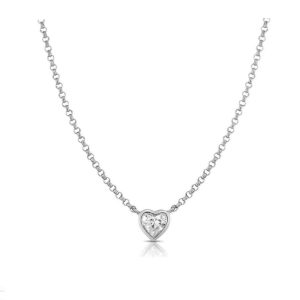 Collana Liu Jo LJ2527 Girocollo Cuore Zircone Solitario Silver | Gioiello Donna Romantico Acciaio