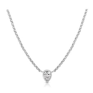 Collana Liu Jo LJ2528 Girocollo Goccia Solitario Zircone Silver | Gioiello Donna Acciaio Pera