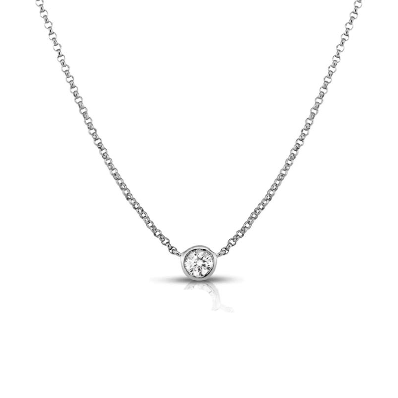 Collana Liu Jo LJ2529 Girocollo Solitario Zircone Tondo Silver | Gioiello Donna Acciaio Classico