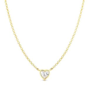Collana Liu Jo LJ2531 Girocollo Cuore Zircone Solitario Gold | Gioiello Donna Romantico Acciaio