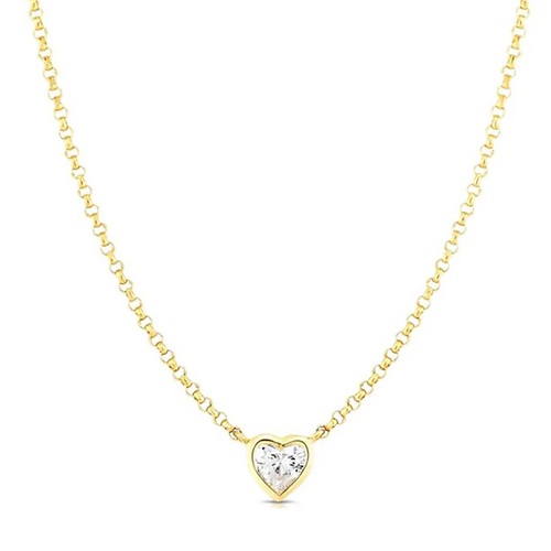 Collana Liu Jo LJ2531 Girocollo Cuore Zircone Solitario Gold | Gioiello Donna Romantico Acciaio