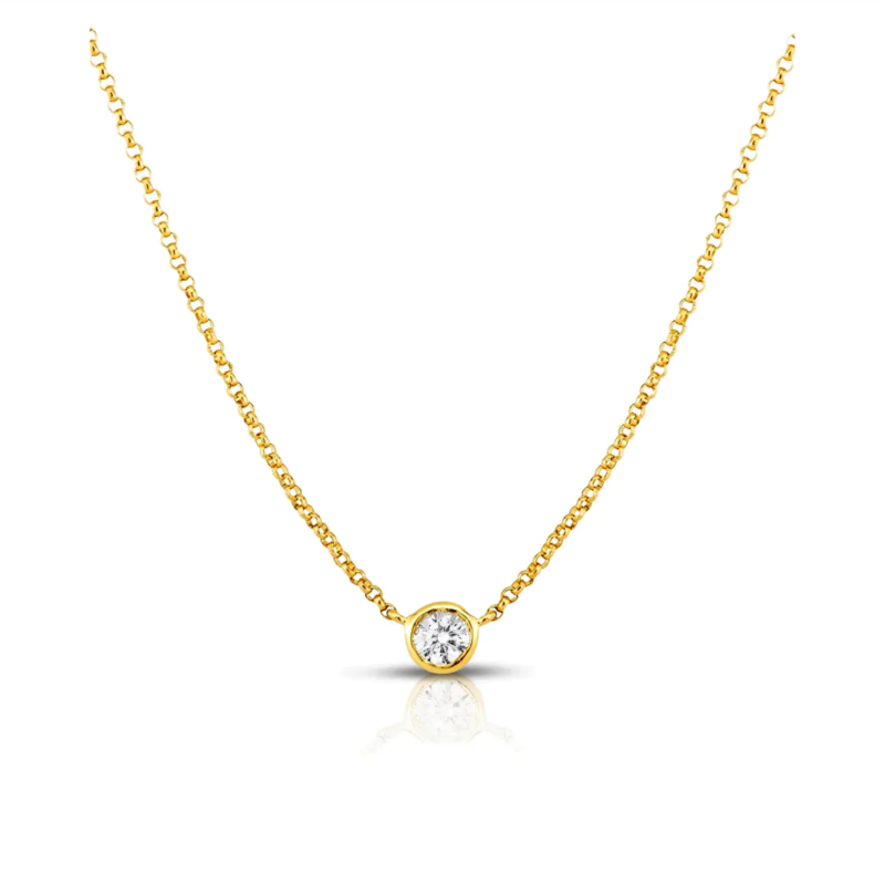 Collana Liu Jo LJ2533 Girocollo Solitario Zircone Tondo Gold | Gioiello Donna Acciaio Classico