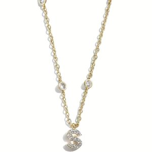 Collana Donna Liu Jo in Acciaio Dorato con Pendente Lettera R Pavé di Cristalli - Personalità e Luminosità