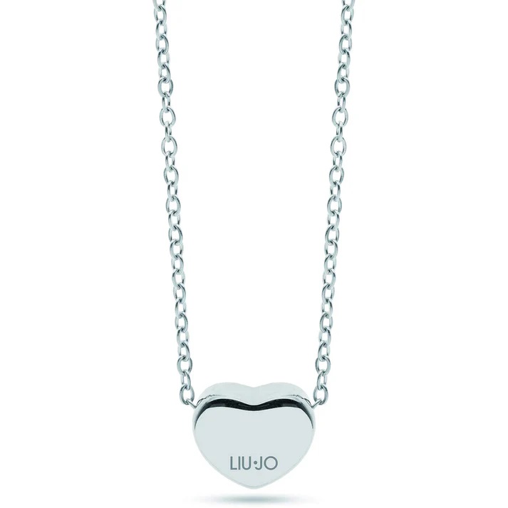Collana Liu Jo LJ2705 Girocollo Cuore Bombato Lucido Silver | Gioiello Minimalista Donna