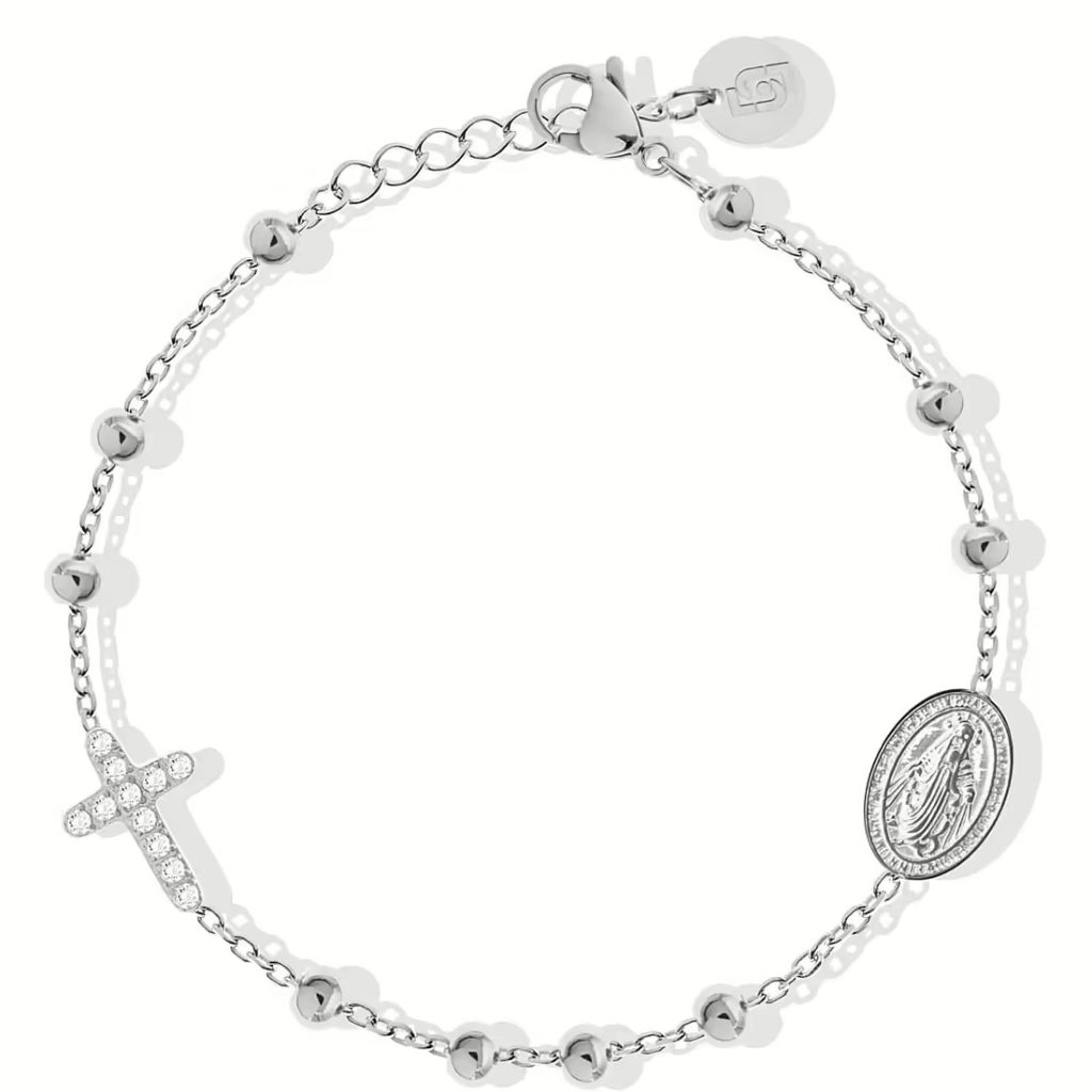 Bracciale Donna Liu Jo Devotion Argento Croce e Madonna Cristalli