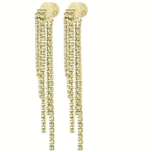 Orecchini Liu Jo Donna Pendenti Cascata Strass | LJ2771 in Metallo Dorato con Cristalli – Brillantezza e Eleganza per le Tue Occasioni Speciali