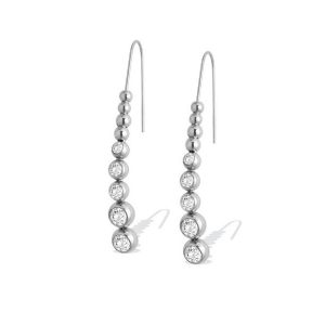 Orecchini Pendenti Donna Liu Jo Luxury Acciaio Argento Sfere Cristalli