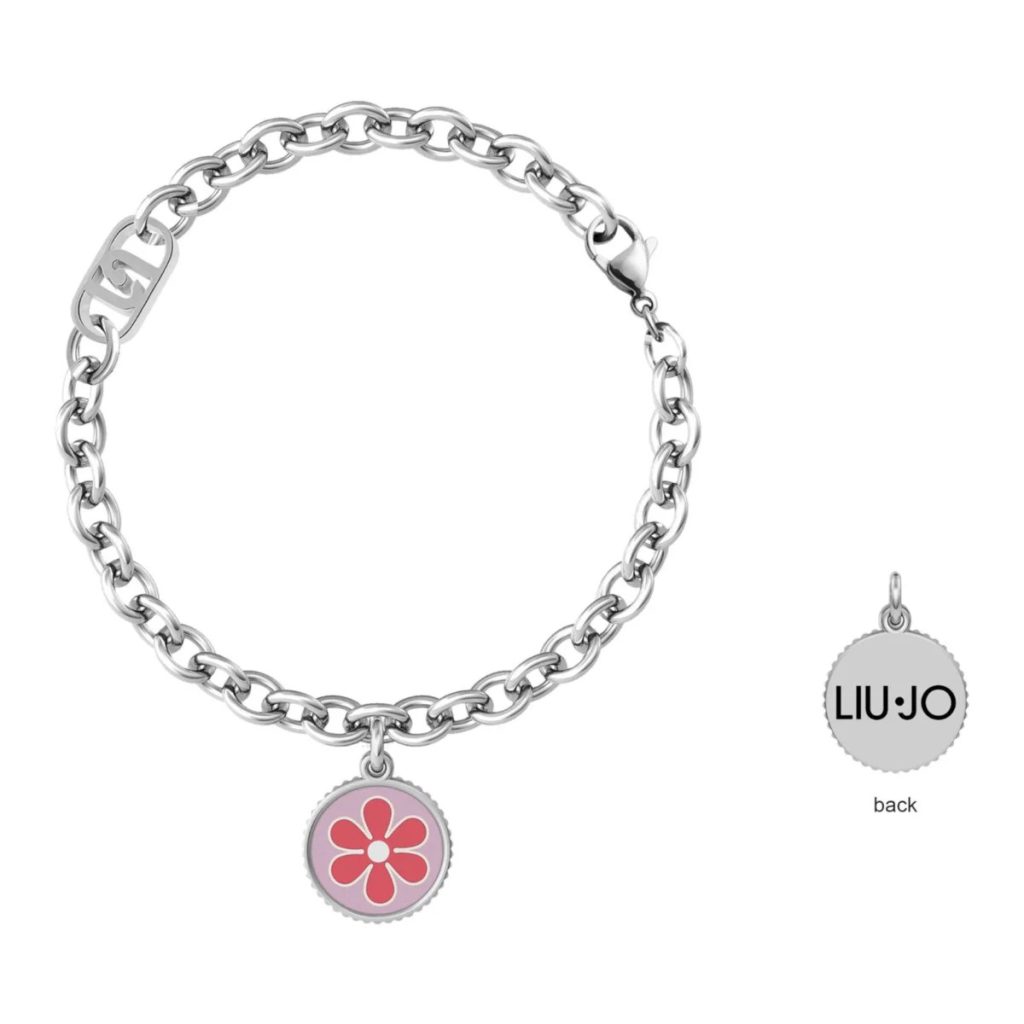 Bracciale Liu Jo Donna LJ3106 con Charm Fiore Rosa Intenso | Acciaio Silver | Stile Moderno e Femminile – Esalta il Tuo Look con un Tocco di Colore Vibrante e Glamour