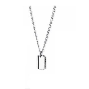 Collana Liu Jo Uomo Acciaio con Piastrina Logo e Dettagli Neri - Gioiello Maschile Moderno