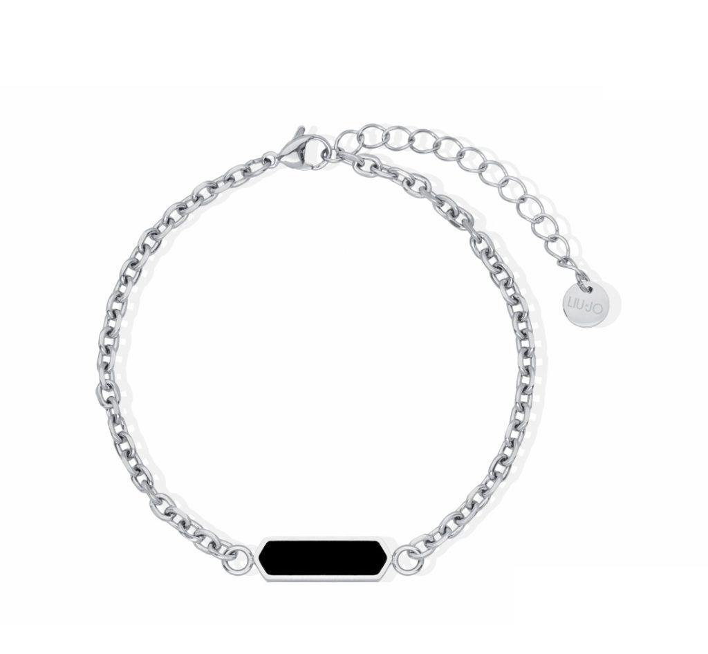 Bracciale Liu Jo Catena con Inserto Nero Lucido - Gioiello Elegante e Minimalista