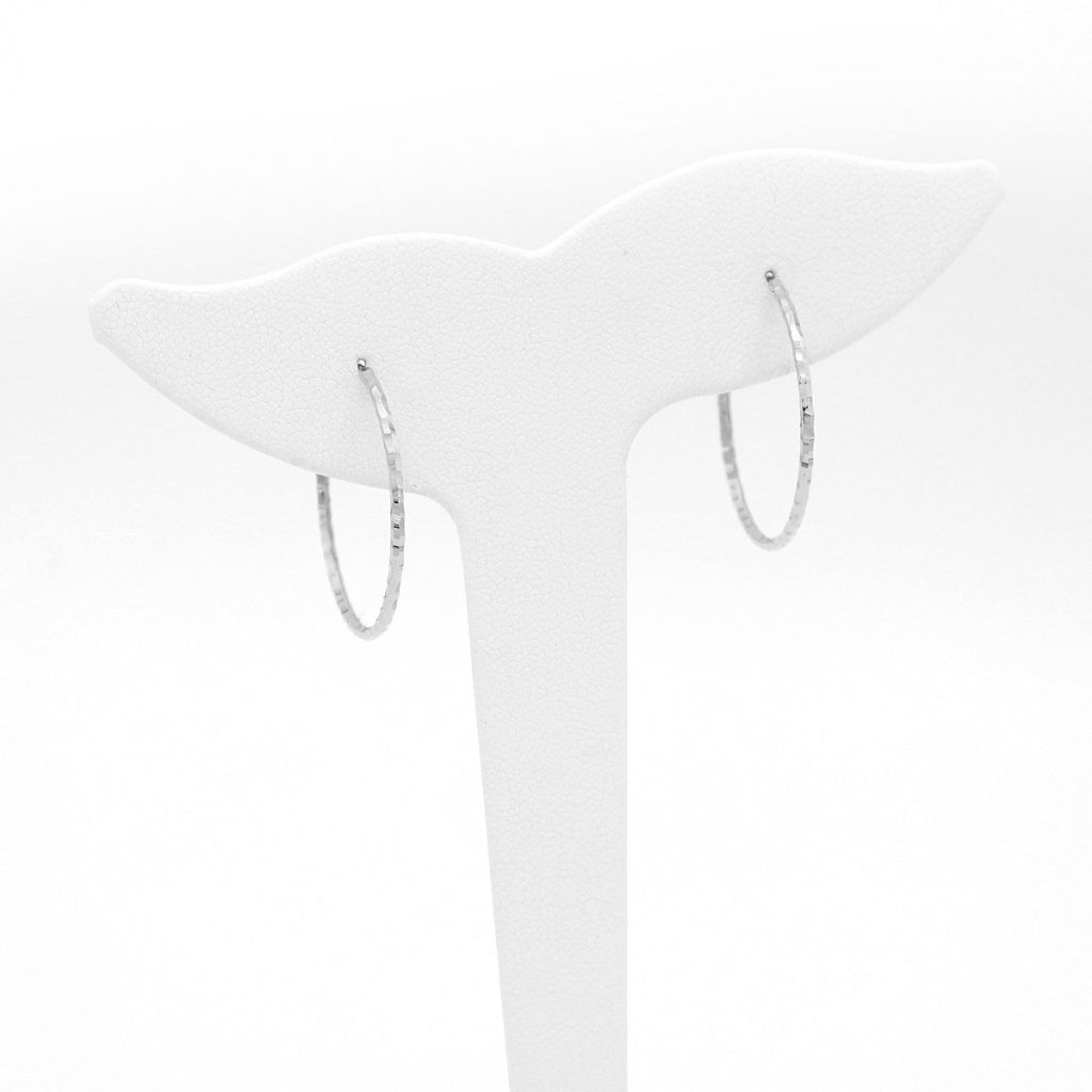 Orecchini a Cerchio Martellato in Oro 18 Carati 2,5 Cm. Made In Italy