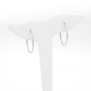 Orecchini a Cerchio Martellato in Oro 18 Carati 2,5 Cm. Made In Italy