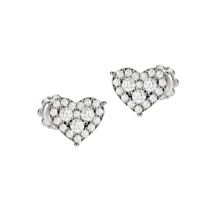 Orecchini cuore di Nardelli in oro bianco con diamanti CL141VS