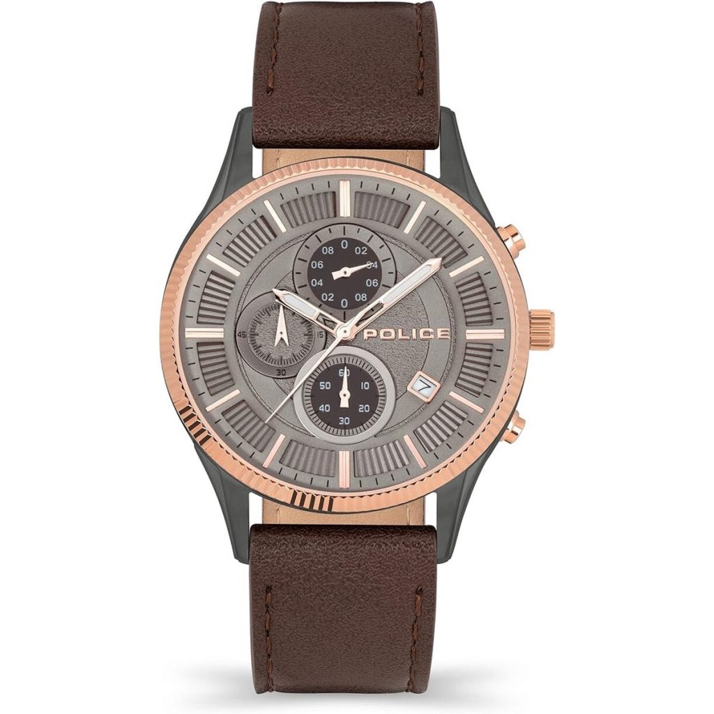 Orologio Uomo Police PEWJC2194241 Multifunzione Oro Rosa | Datario | Pelle Classica