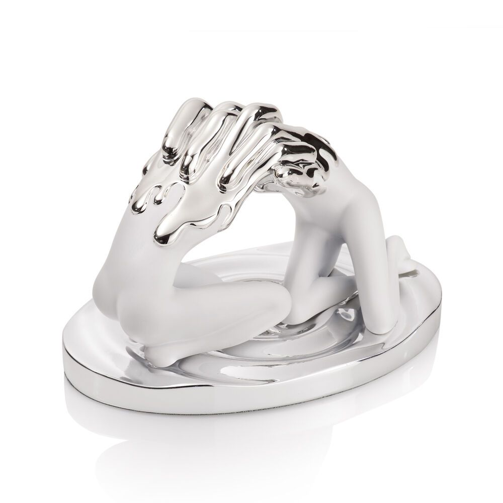 OTTAVIANI Scultura abbraccio “pop” bianca 23399 PW
