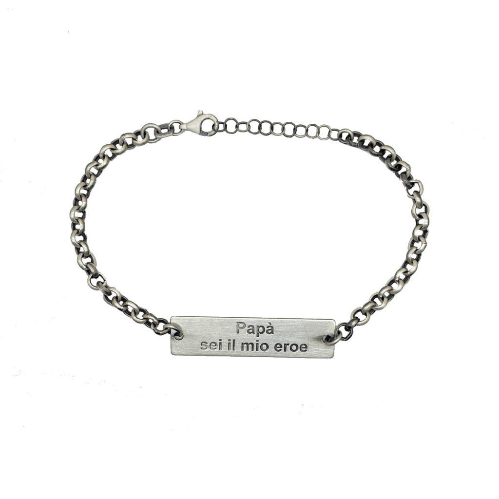 Bracciale "Papà sei il mio Eroe" in argento 925