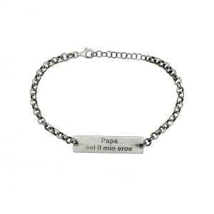 Bracciale "Papà sei il mio Eroe" in argento 925