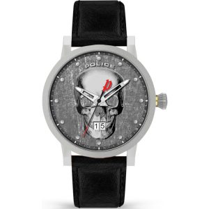 Orologio Uomo Police PL15404JS.57 Teschio e Data | Quadrante Grigio Effetto Metallo