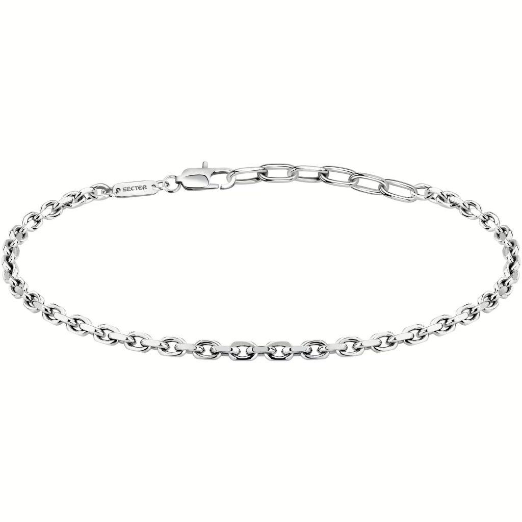 Bracciale Uomo Sector Maglia Marina Classica in Argento 925 Rodiato