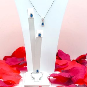 Set di Gioielli in Argento 925 con Pietra a Goccia