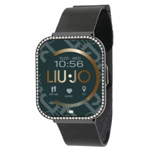 Smartwatch Liu Jo Donna SWLJ098 | Cassa Nera con Strass | Cinturino Maglia Milanese Acciaio | Display Digitale – Eleganza, Connettività e Benessere al Tuo Polso