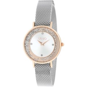 Orologio Liu Jo Donna TLJ1695 Glamour | Cassa Oro Rosa con Strass | Quadrante Bianco Luminoso | Cinturino in Maglia Milanese Silver – Eleganza Contrasto e Brillantezza Unica